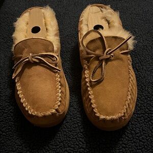 L.L. Bean Tan Suede Slip-On Loafers